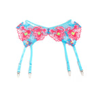 Subblime - 957643 Conjunto De Sutiã E Jarreteira Com Bordado De Flor Rosa S/M