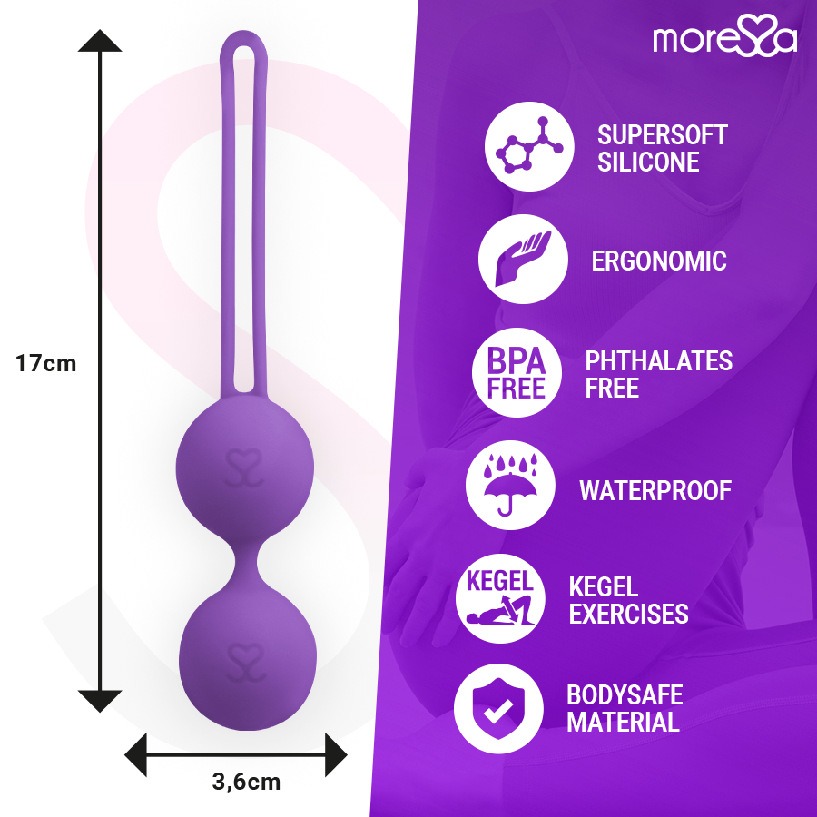 Bolas Kegel Moressa Osian Three Premium Silicone Roxo