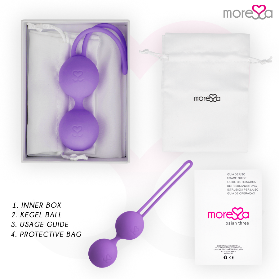Bolas Kegel Moressa Osian Three Premium Silicone Roxo