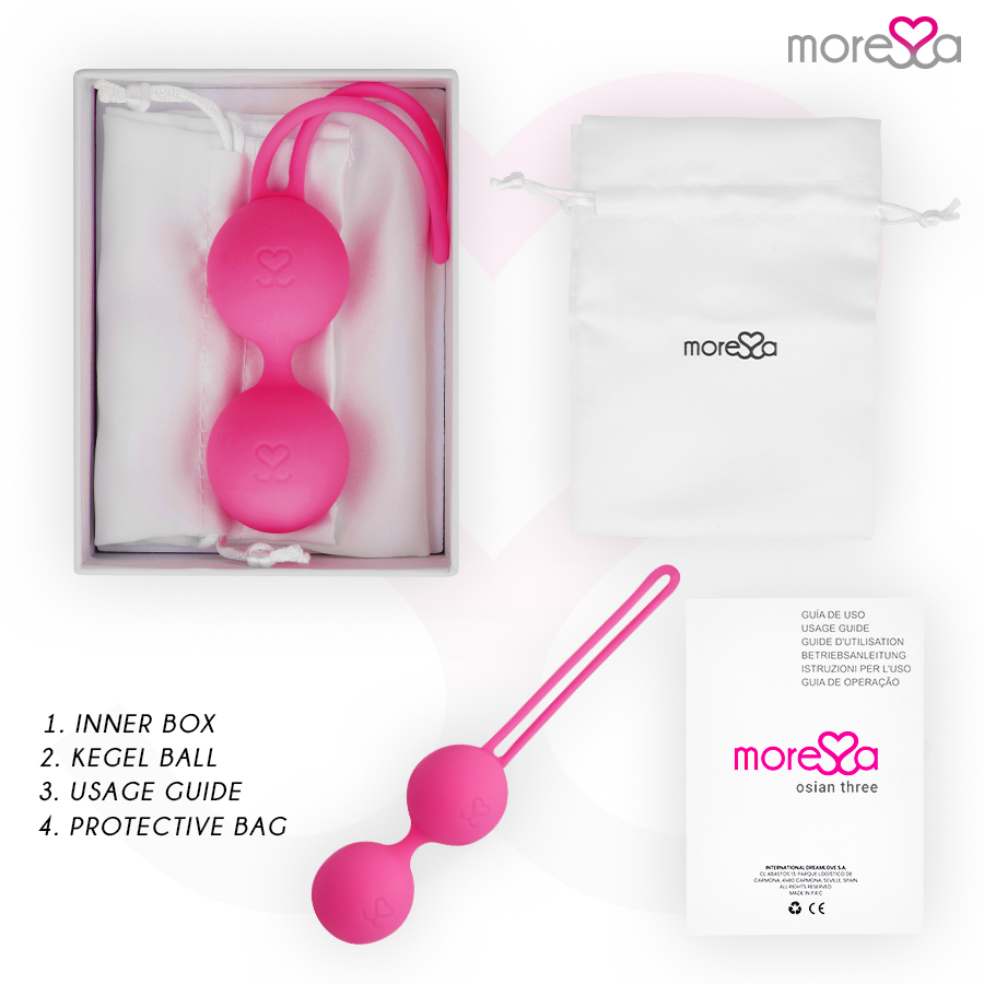 Bola Kegel Moressa Osian Três Premium Silicone Rosa