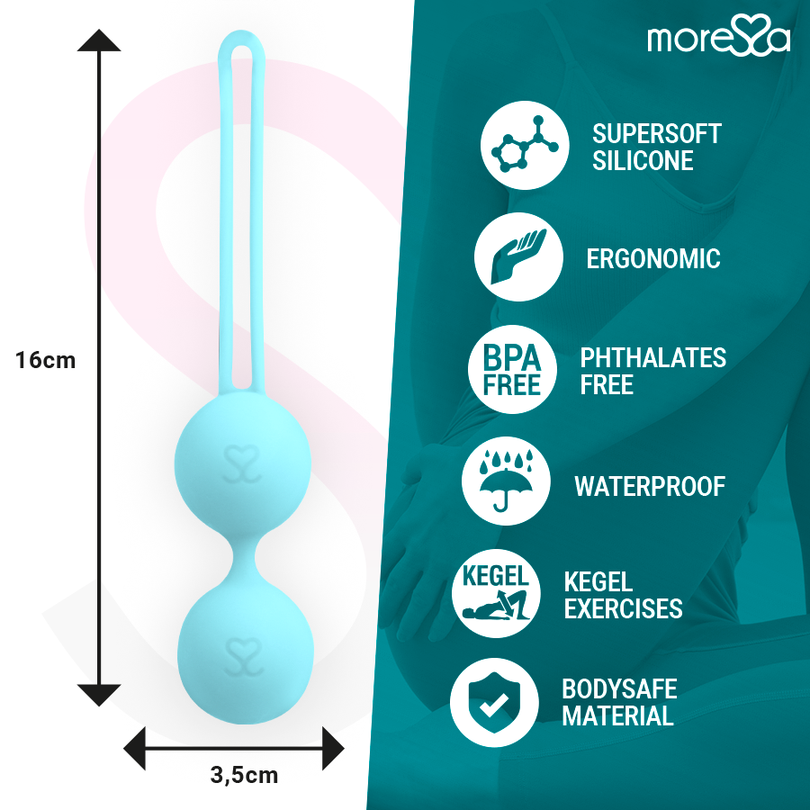 Bolas Vaginais Amoressa Osian Two Premium Silicone Turquoise