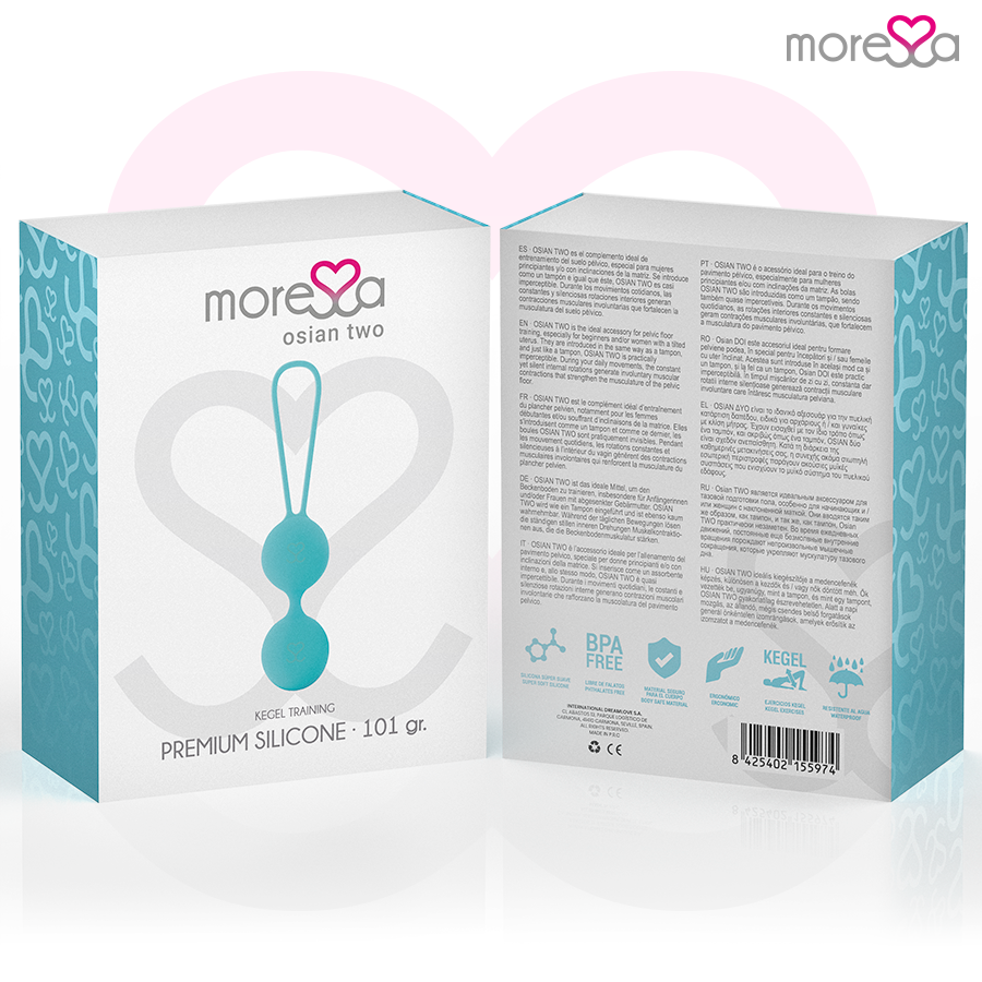 Bolas Vaginais Amoressa Osian Two Premium Silicone Turquoise