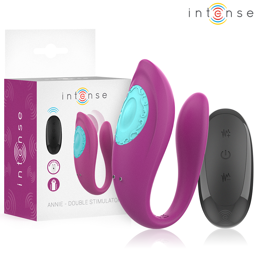 Intenso - Vibrador E Estimulador Annie Em Forma De U Controle Remoto Roxo