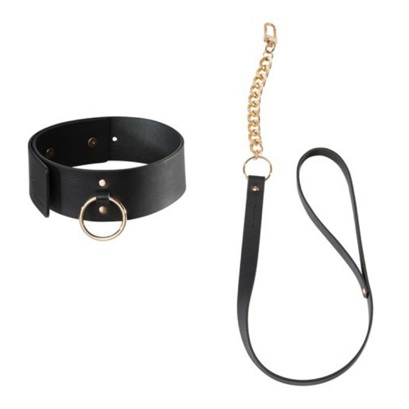 Coleira E Trela Preto Maze - Wide Choker