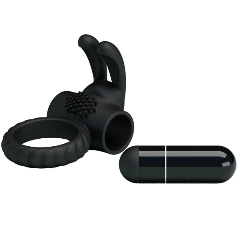 Anel Peniano Pretty Love Eudora Anel Vibrador Negro