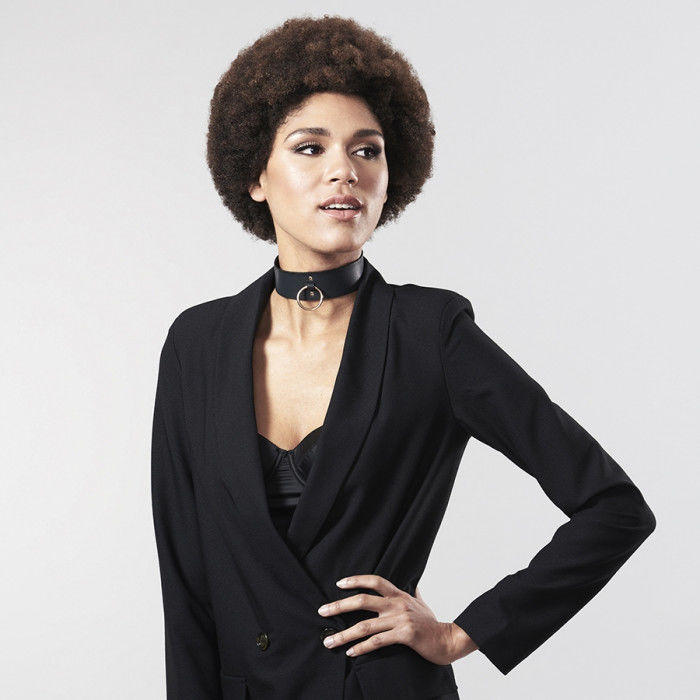 Coleira E Trela Preto Maze - Wide Choker