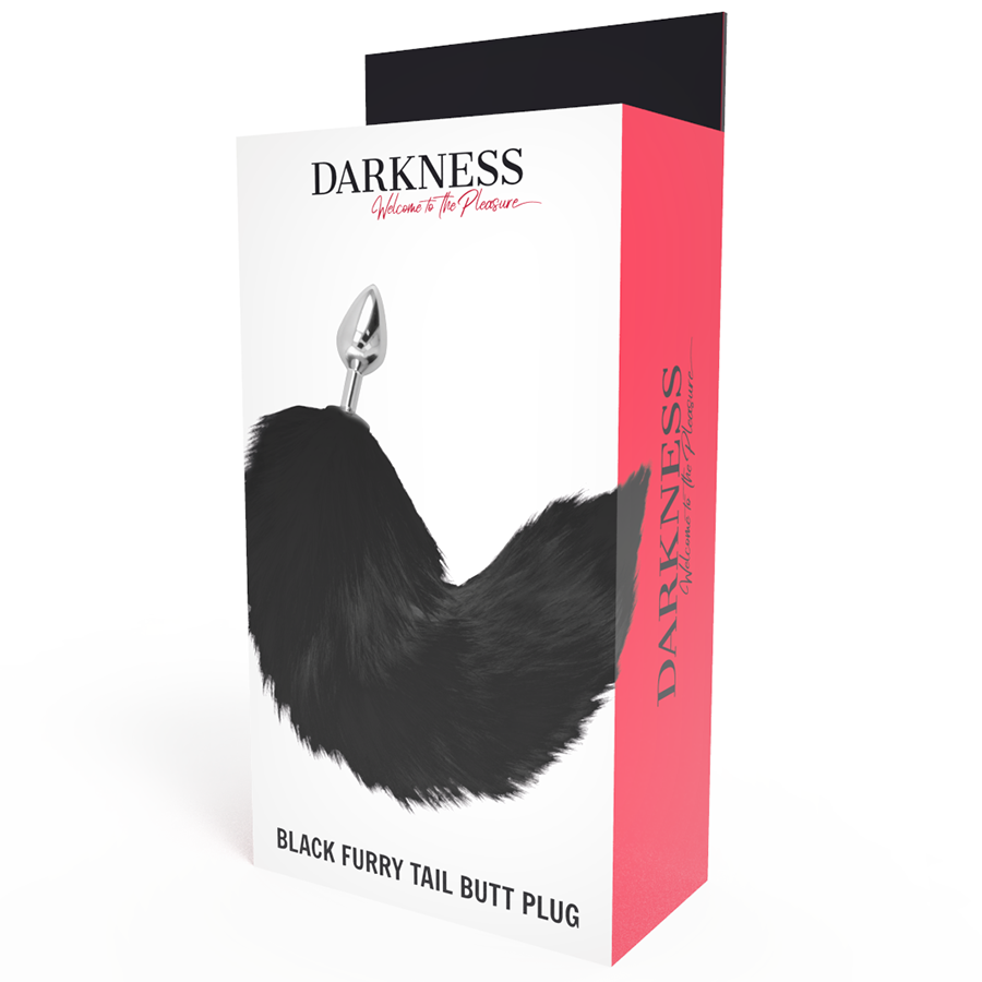 Darkness Black Tail Butt Plug Silver 8Cm