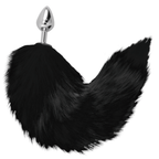 Darkness Black Tail Butt Plug Silver 8Cm