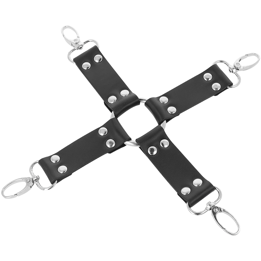 Kit Bondagem Algemas Em Cruz Darkness Hogtie Set Black