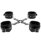 Kit Bondagem Algemas Em Cruz Darkness Hogtie Set Black