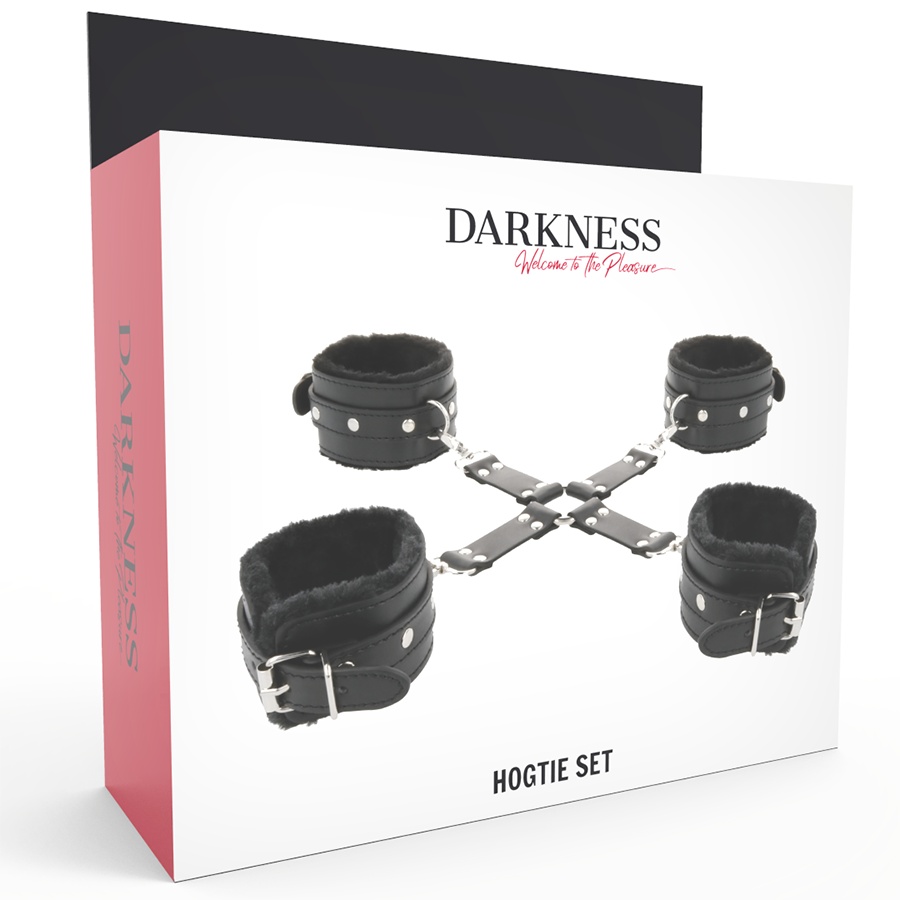 Kit Bondagem Algemas Em Cruz Darkness Hogtie Set Black