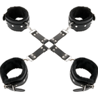 Kit Bondagem Algemas Em Cruz Darkness Hogtie Set Black