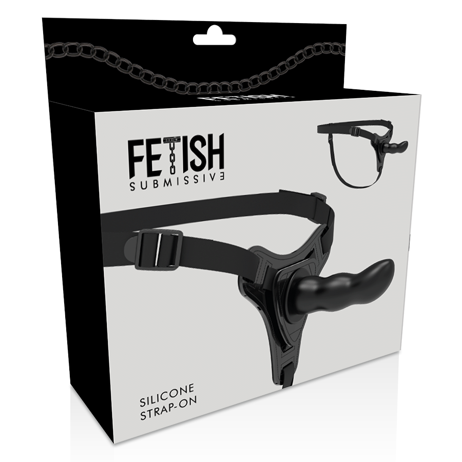 Strap-On Preto 16Cm G-Spot Fetish Submissive Silicone