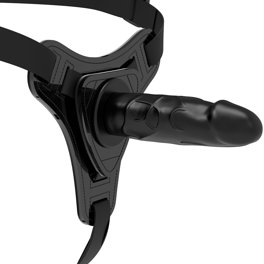 Arnês Fetish Submissive - Silicone Preto Realista 15 Cm