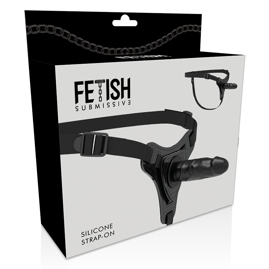 Arnês Fetish Submissive - Silicone Preto Realista 15 Cm