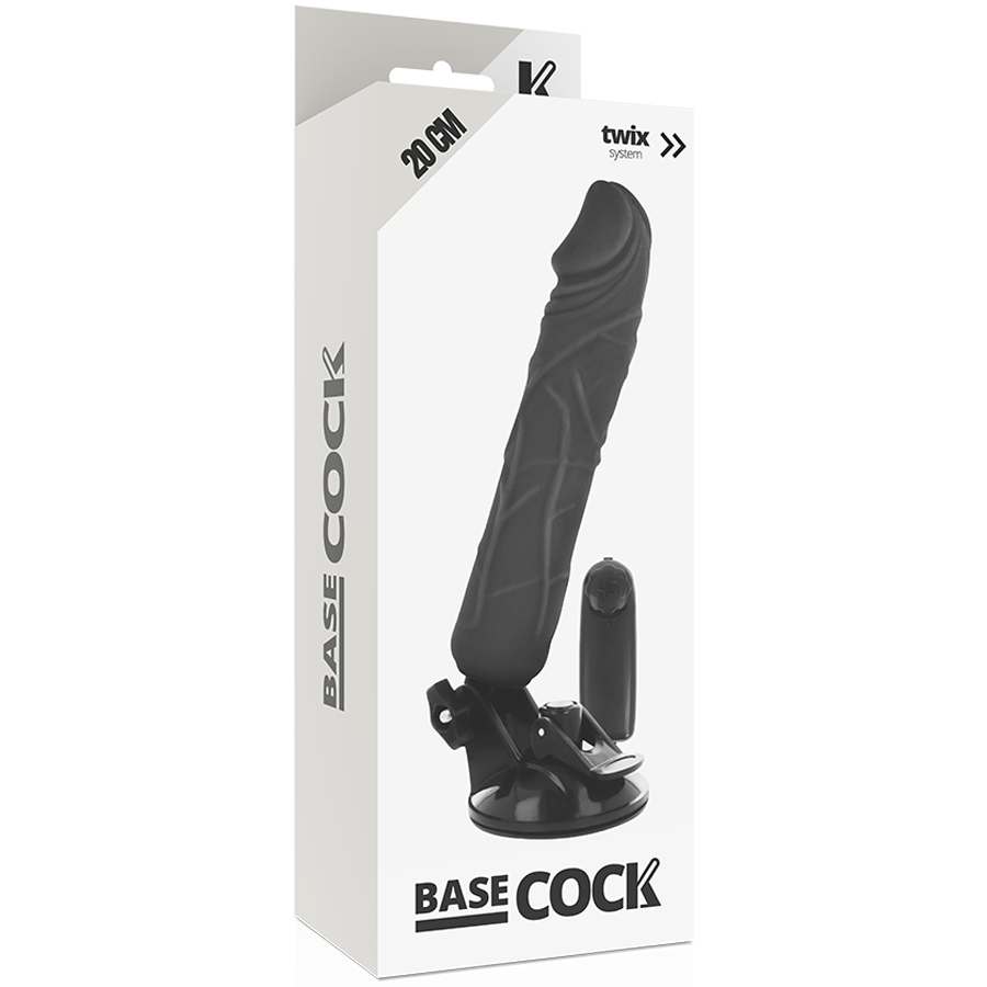 Vibrador Realistico Basecock Com Controle Remoto 20Cm Preto