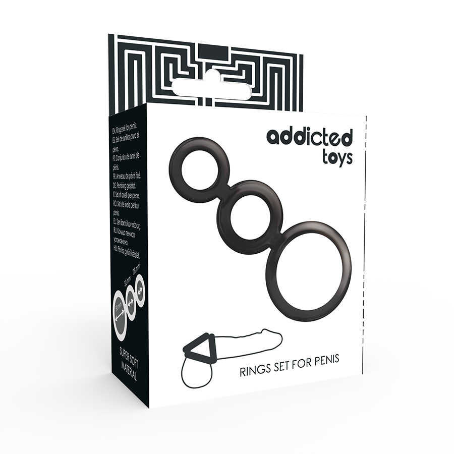 Anel Peniano Addicted Toys Rings Set For Penis - Smoked