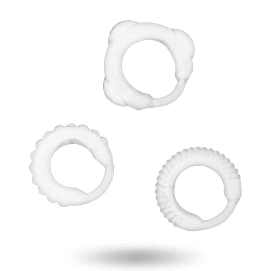 Kit 3 Aneis Penianos Addicted Toys C-Ring Set Claro