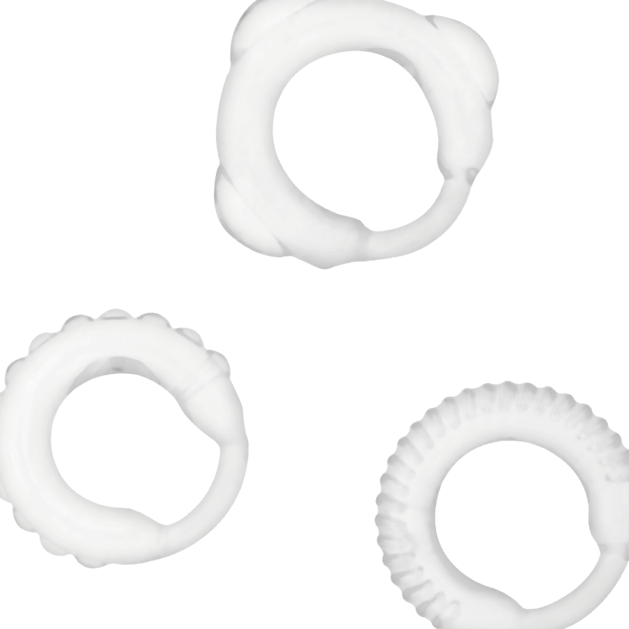 Kit 3 Aneis Penianos Addicted Toys C-Ring Set Claro