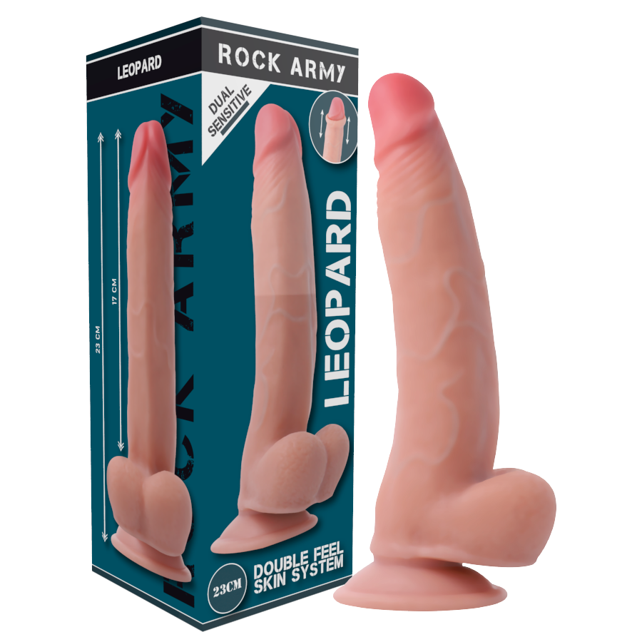 Dildo Leopardo Dupla Densidade Rockarmy 23Cm