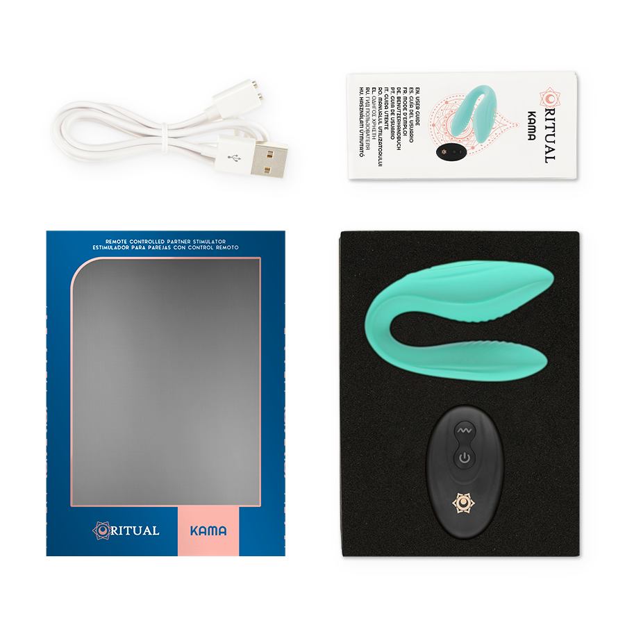 Vibrador De Casal Com Controlo Rithual Kama Verde Agua