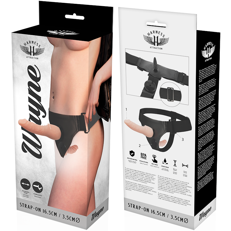 Strap On Harness Attraction Wayne Double 16.5 X 3.5Cm