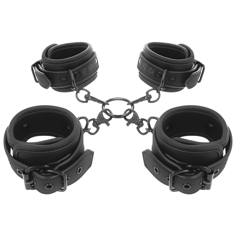 Fetish Submissive Hogtie And Cuff Set - Algemas Com Pegador Cruzado