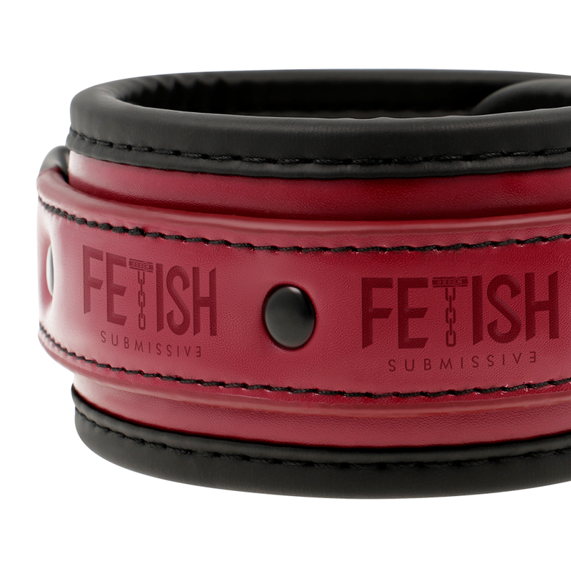 Algemas Fetish Submissive Dark Room Couro Vegano Vermelho