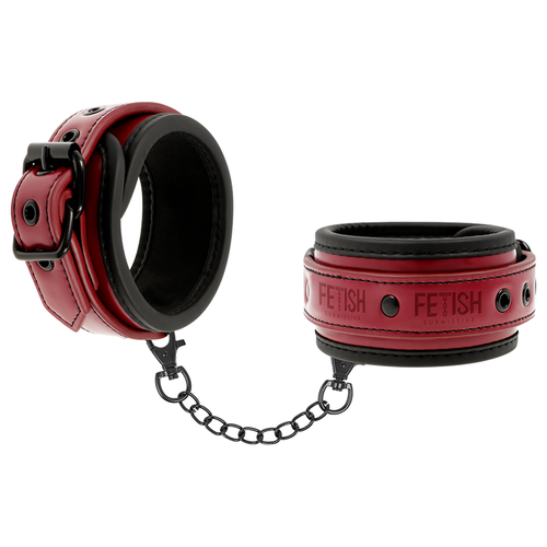 Algemas Fetish Submissive Dark Room Couro Vegano Vermelho