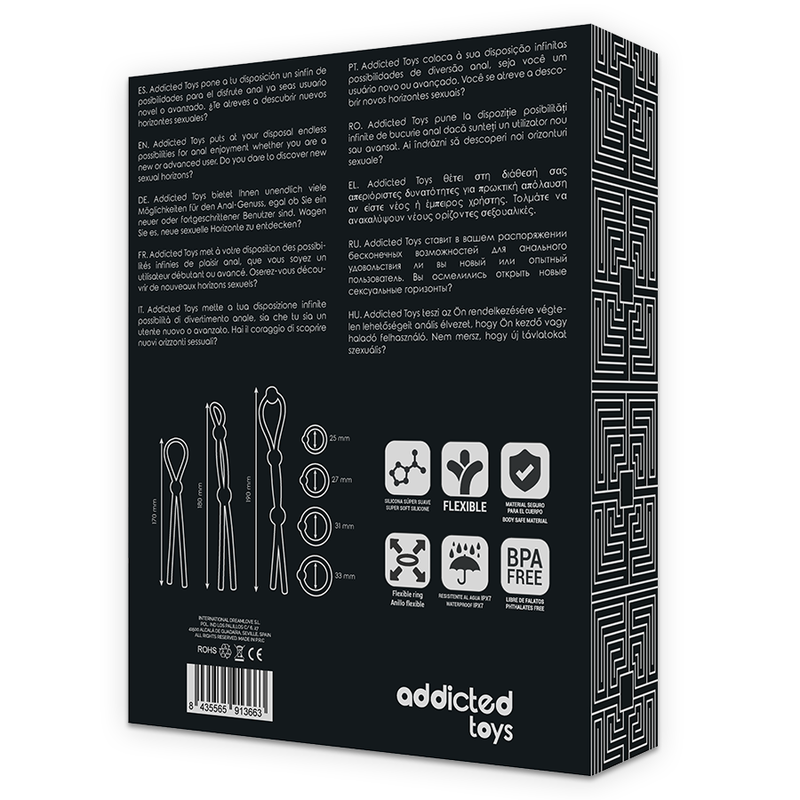 Kit De Anéis Addicted Toys Flexible Silicone Cock Ring Set 7 Pieces